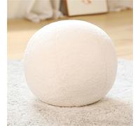 Sarah Duke Coussin rond en peluche 3D - Coussin décoratif - Pour salon, chambre à coucher - Blanc