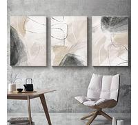 Sarah Duke Lot de 3 Posters Abstraits Beiges, Tableaux Muraux Modernes sur Toile, Sans Cadre, Décoration pour le Salon, 40 x 50 cm, B