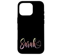 Sarah First Name on Pastel Rainbow Colors for Girls & Teens Coque pour iPhone 16 Pro