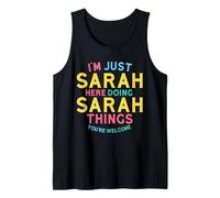 Sarah Here Doing Sarah Things Funny Sarah Name Débardeur
