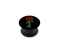 Sarah Prénom Rose personnalisé élégant Floral Femmes Filles PopSockets PopGrip Adhésif
