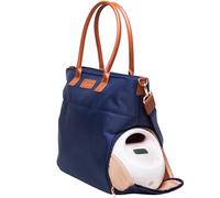 Sarah Wells Abby Sac tire-lait avec sangles en cuir véritable bleu marine