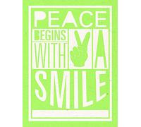 Sarah Winter Peace Begins with A Smile Impression sur Toile Multicolore 60 x 80 cm