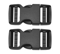 SARAHLOUISEJENKINSLTD Lot de 2 boucles pour sangle de 20 mm de large, en noir, double face, en plastique, boucle de rechange, fermoirs à clip pour sac à dos, noir, 20 mm
