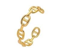 SARAI SHOP bracelet jonc- maille marine- nez de cochon -doré-bracelet réglable - tendance - acier inoxydable