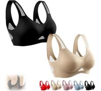 Saralush Aerisoft - Ultimate Breathable Comfort Bra, The Anti Sagging Breast Bra, Seamless & All-Day Comfort (Black+Beige,TG)