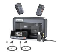 Saramonic Air Microphone cravate sans fil pour iPhone Android avec double micro à revers, 300 m, 48 kHz/24 bits, mini microphone pour Tiktok YouTube Livestream, Interview, podcast, enregistrement