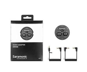 Saramonic AX1 Mélangeur audio passif 2 canaux avec 3 entrées TRS 3,5 mm et sortie TRS 3,5 mm avec câbles de sortie TRS et TRRS pour appareils photo, smartphones, tablettes et ordinateurs