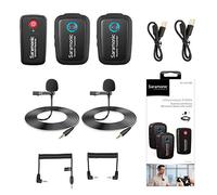 Saramonic Blink500 B2 Ultracompact Microphone vidéo Double Canal 2,4 GHz 2 émetteurs 1 récepteur pour Appareil Photo Reflex numérique sans Miroir Canon Nikon Appareil Photo iOS Android Téléphone