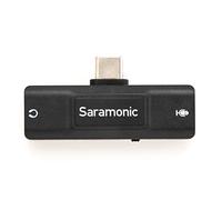 Saramonic Interface audio USB-C SR-EA2U avec entrée micro TRS ou TRRS de 3,5 mm, sortie casque de 3,5 mm et sourdine pour appareils Android, ordinateurs, iOS, et bien plus encore