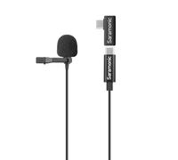 Saramonic Microphone Lavalier avec USB-C pour appareils Mobiles et Ordinateurs avec câble de 2 m et Adaptateur USB-C à Angle Droit (LavMicro U3A)