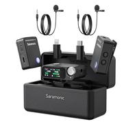 Saramonic Ultra Micro Lavalier sans Fil, Enregistrement Float 32 Bits, synchronisation timecode, IPX5 étanche, 300M, 130dB SPL, Mini Micro Portable pour iPhone Caméras Android, Smartphone