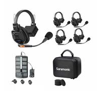 Saramonic WiTalk9-4S Système d'interphone sans fil duplex intégral pour 4 personnes 1,9 GHz avec casque à une oreille, portée de 500 m, extensible jusqu'à 30 utilisateurs, comprend 4 batteries,