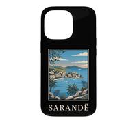 Sarandë Albanie Riviera Coastal Travel Art Coque pour iPhone 13 Pro
