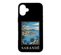 Sarandë Albanie Riviera Coastal Travel Art Coque pour iPhone 16 Plus