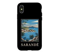 Sarandë Albanie Riviera Coastal Travel Art Coque pour iPhone X/XS