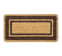 SaRani Paillasson en coco Tapis d'entrée en fibre naturelle, fond antidérapant, bord (marron, 33 x 70 cm)
