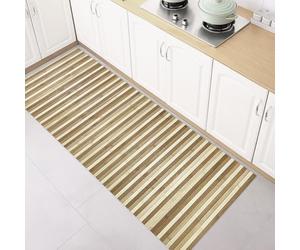 SaRani Tapis de Couloir en Bambou à Lamelles, Fond Antidérapant Caoutchouté (Dégradé Beige, 500x50 cm)
