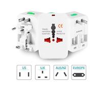 Saraoriginalshop Adaptateur universel de voyage Adaptateur d'alimentation universel 150+ pays dans le monde Adaptateur de voyage USB avec prises et prise USA/EU/UK/AUS (NO USB)