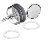 Saraoriginalshop Lot de 2 gourmettes, 1 filtre et 1 entonnoir de rechange universel pour Moka compatible avec les bialettis, compatibles avec les piecs et autres, disponibles en 4 tailles (3 tasses)