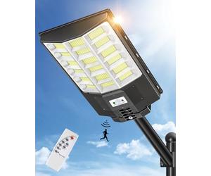 Sararoom 1000w Solaire Exterieur Lampadaire - 864 LED DéTecteur de Projecteur LED Jardin Lampe avec TéLéCommande 6500k Blanc Froid IP65 Impermable Pour Garage Rue Éclairage Public