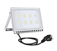 Sararoom 50W Projecteur LED Extérieur avec prise - IP65 Imperméable Spot LED Extérieur 5000LM 6500K Blanc froid Lampe Floodlight Idéal pour Jardin Garage Couloir Cour Terrasse Square éclairage