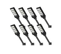Sararoom 8 Pack 400w Solaire Exterieur Lampadaire-720 LED DéTecteur de Projecteur LED Jardin Lampe avec TéLéCommande 6500k 10000lm Blanc Froid IP65 Impermable Pour Rue Garage Éclairage public