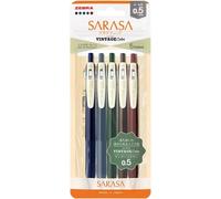 Sarasa Lot De 5 Stylos À Bille À Encre Gel Zebra Avec Clip 0,5 Mm, Couleur Vintage N Jj15-5c-Vi-N