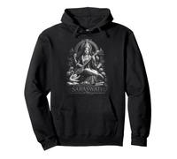 Saraswati Déesse hindoue Veena Swan Lotus Icône Sweat à Capuche