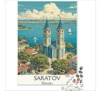 Saratov, Russia Puzzles 1000 pièces | Défi éducatif d'assemblage de modèles Cadeaux de Noël et d'anniversaire 38x26cm
