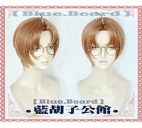 Sarazanmai Enta Jinnai brun clair cheveux synthétiques courts pour Cosplay perruque ensemble de lunettes Halloween jeu de rôle + perruque gratuite cap perruque et lunettes