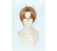 Sarazanmai Enta Jinnai Cosplay Perruque Brun Clair Court Résistant À La Chaleur Cheveux Synthétiques Cosplay Perruques + Lunettes + Casquette De Perruque