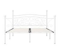 Sarazjy®Lit Métal Blanc - Cadre de lit - KENNETH - 2 Places - sans matelas avec sommier à lattes métal 140 x 200cm - 1844