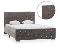 Sarazjy®Lit Métal Gris - Cadre de lit - KENNETH - 2 Places - sans matelas gris tissu 120 x 200cm - 6098