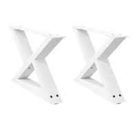 Sarazyj®Accessoire pied de table,KENNETH,Avec Conception stable, Pieds de table basse (2 pièces) Blanc 50x(30-31,3) cm Acier 3925