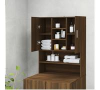 Sarazyj®Armoire Haute/Meuble WC - Chêne marron Meuble pour machine à laver - Chêne marron - 70,5x25,5x90 cm - 45152