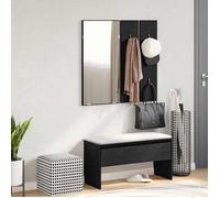 SARAZYJ@Banc d'entrée,Banc du couloir - SOLOMON - Set de meubles de couloir 4 pcs Chêne noir 80 x 30,5 x 40 cm Home737581
