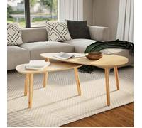 SARAZYJ@Ensemble de Tables basses Pour salon - Déco Home - (Set de 2) Bois de pin massif Marron CL759241