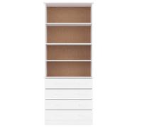 Sarazyj®Meuble de rangement - Blanc Bibliothèque - CLARENCE - Pour salon - tiroirs ALTA blanc 77 x 35 x 186 5cm bois massif pin - 37