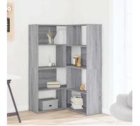Sarazyj®Meuble de rangement - Gris Bibliothèque d'angle à 4 niveaux - CLARENCE - Pour salon - sonoma gris bois d'ingénierie - 396022