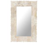 SARAZYJ@Miroir - Utilisation chambre/salon - Blanc 80x50 cm Bois de manguier massif CL363562