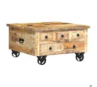 SARAZYJ@Table basse pour salon design moderne - Déco Home - Bois de manguier brut 70 x 70 x 40 cm CL794683