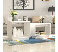 SARAZYJ@Tables basses Pour salon - Déco Home - gigognes/Tables basses Pour salon - Déco Home - (Set de 2) Blanc Bois de pin massif