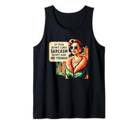 Sarcasm Dont Ask Me Things Citation rétro Sassy Woman Débardeur