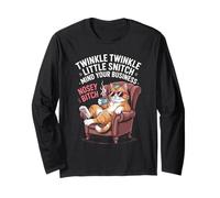 Sarcasm Saying Cat Mind Your Business Blague Femme Homme Manche Longue