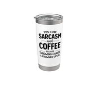 Sarcasme et café parce que jeter des chaises si mal vu Gobelet isotherme en acier inoxydable double paroi