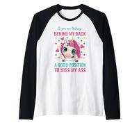 Sarcasme Licorne Douce Conversation Derrière Mon Dos Kiss Manche Raglan