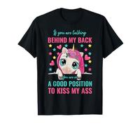Sarcasme Licorne Douce Conversation Derrière Mon Dos Kiss T-Shirt