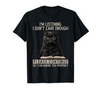 Sarcastic Coffee Cat Introvert Humor Quiet Personality Art T-Shirt