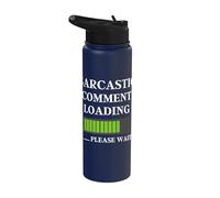 Sarcastic Comment Now Loading Citation drôle Fête des Pères Papa Stainless Steel Insulated Water Bottle